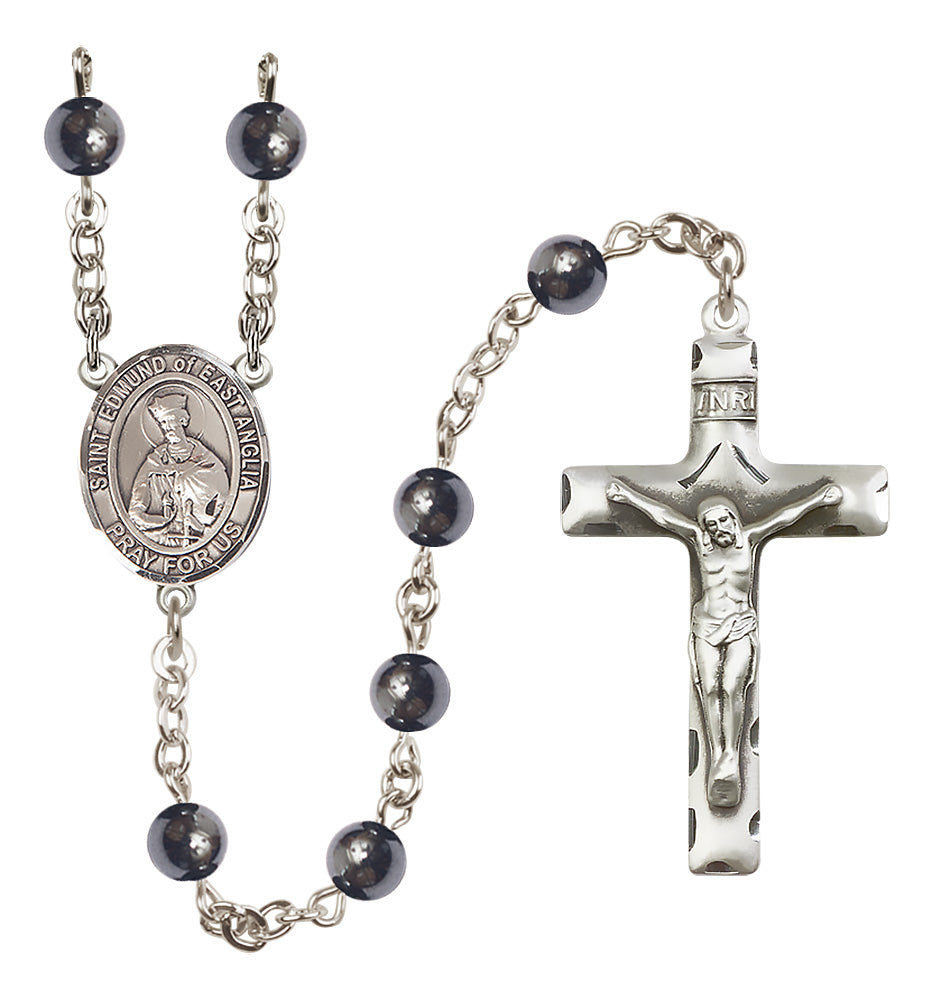 St. Edmund of East Anglia Rosary - 6mm Hematite beads - 8445