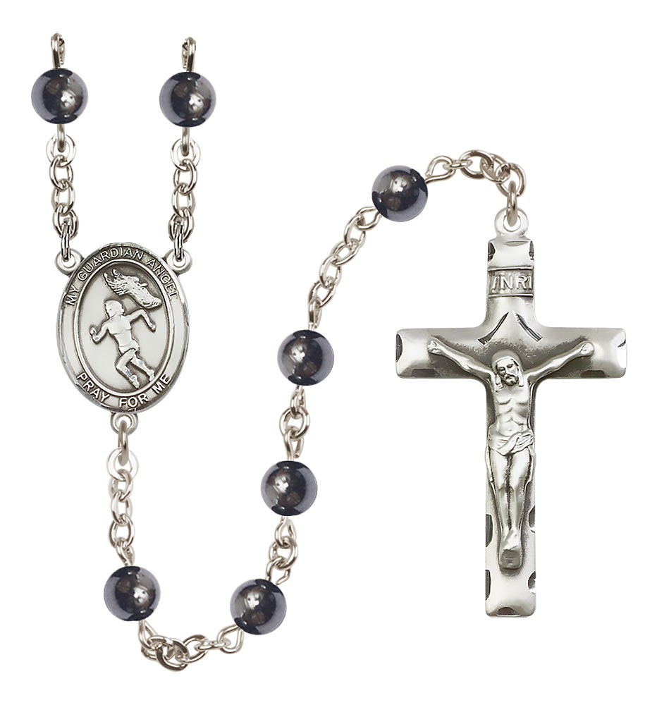 Track & Field Rosary - 6mm Hematite beads - 8710