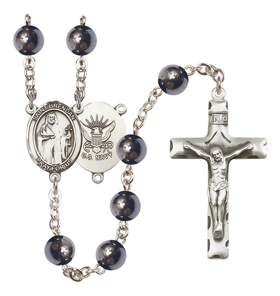Navy Rosary - 8mm Hematite beads - 8018S6