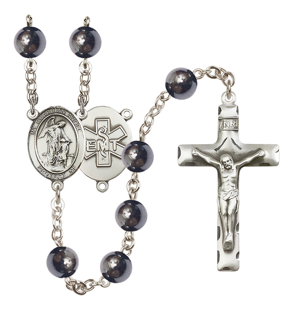 E.M.T.'s Rosary - 8mm Hematite beads - 8118S10