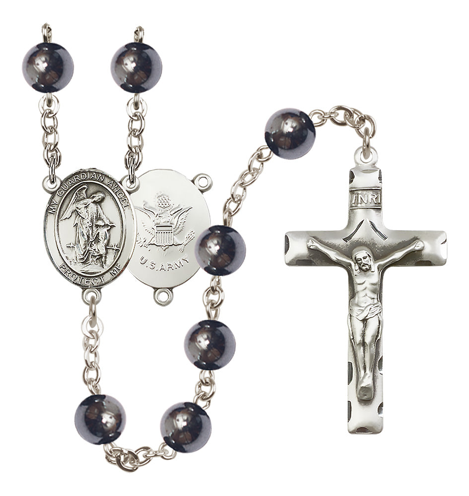 Army Rosary - 8mm Hematite beads - 8118S2