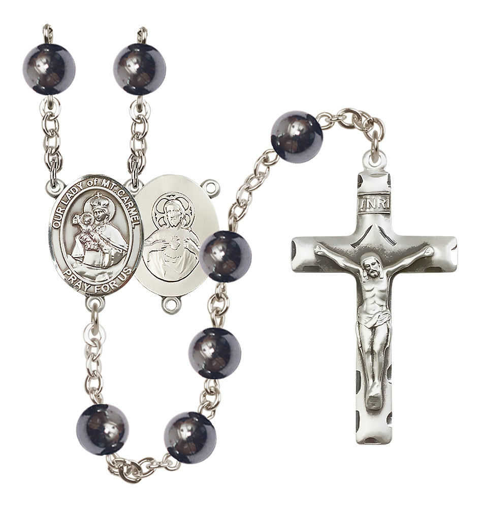 O/L of Mount Carmel Rosary - 8mm Hematite beads - 8243