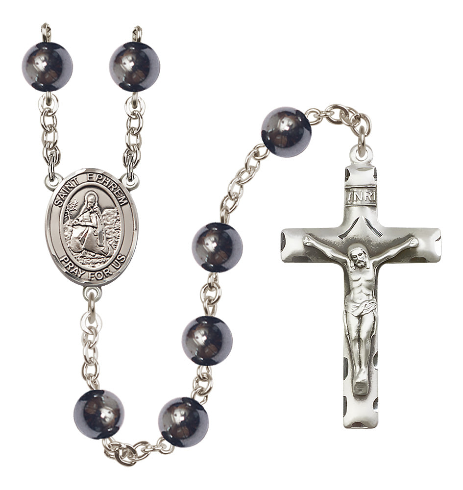 St. Ephrem Rosary - 8mm Hematite beads - 8449