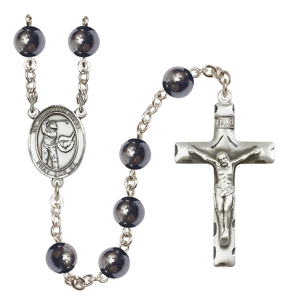 Golf Rosary - 8mm Hematite beads - 8706