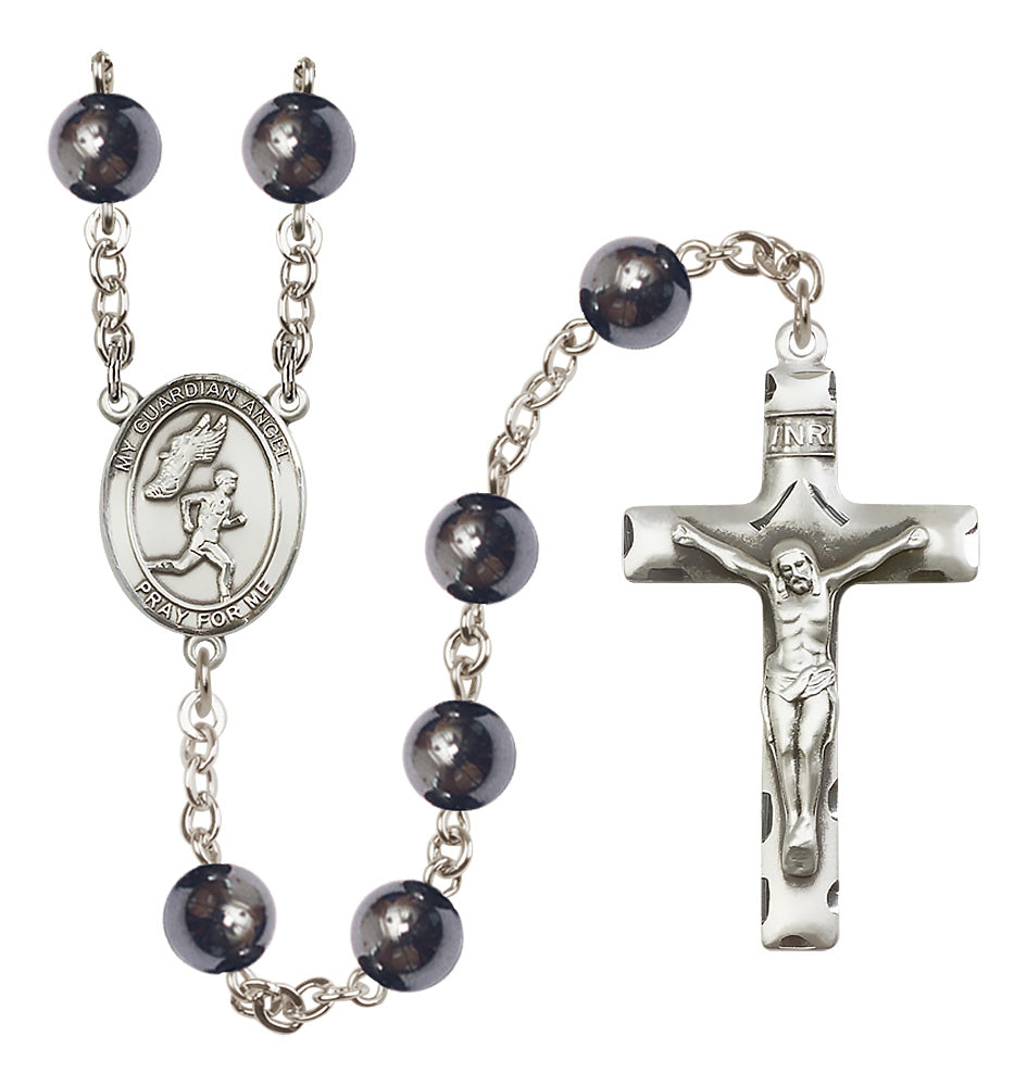 Track & Field Rosary - 8mm Hematite beads - 8709