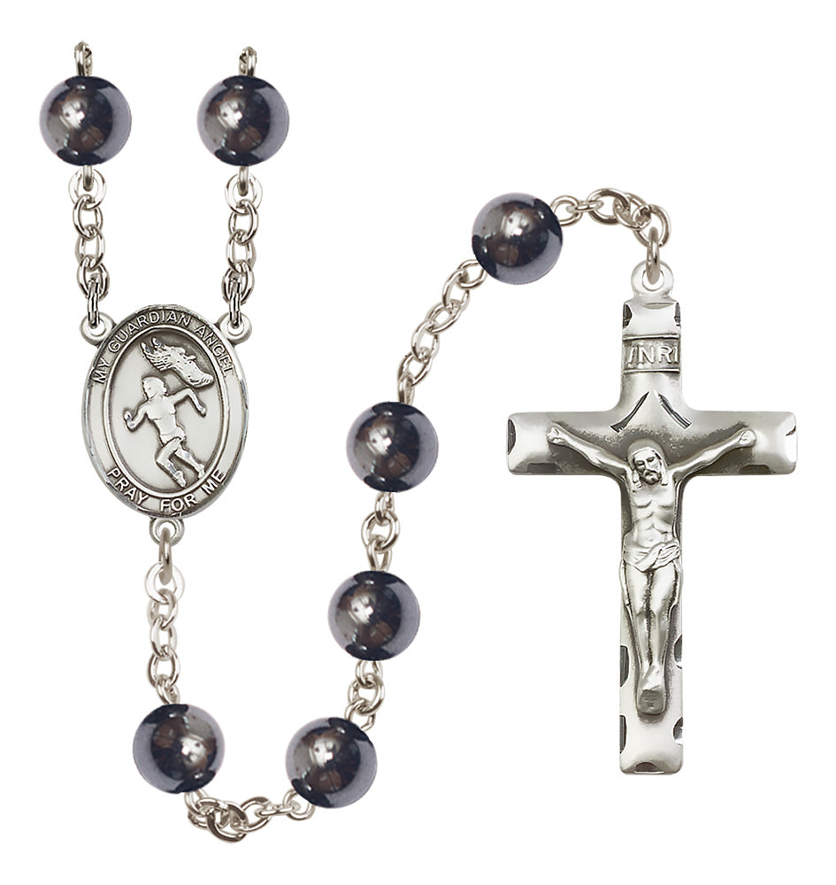 Track & Field Rosary - 8mm Hematite beads - 8710