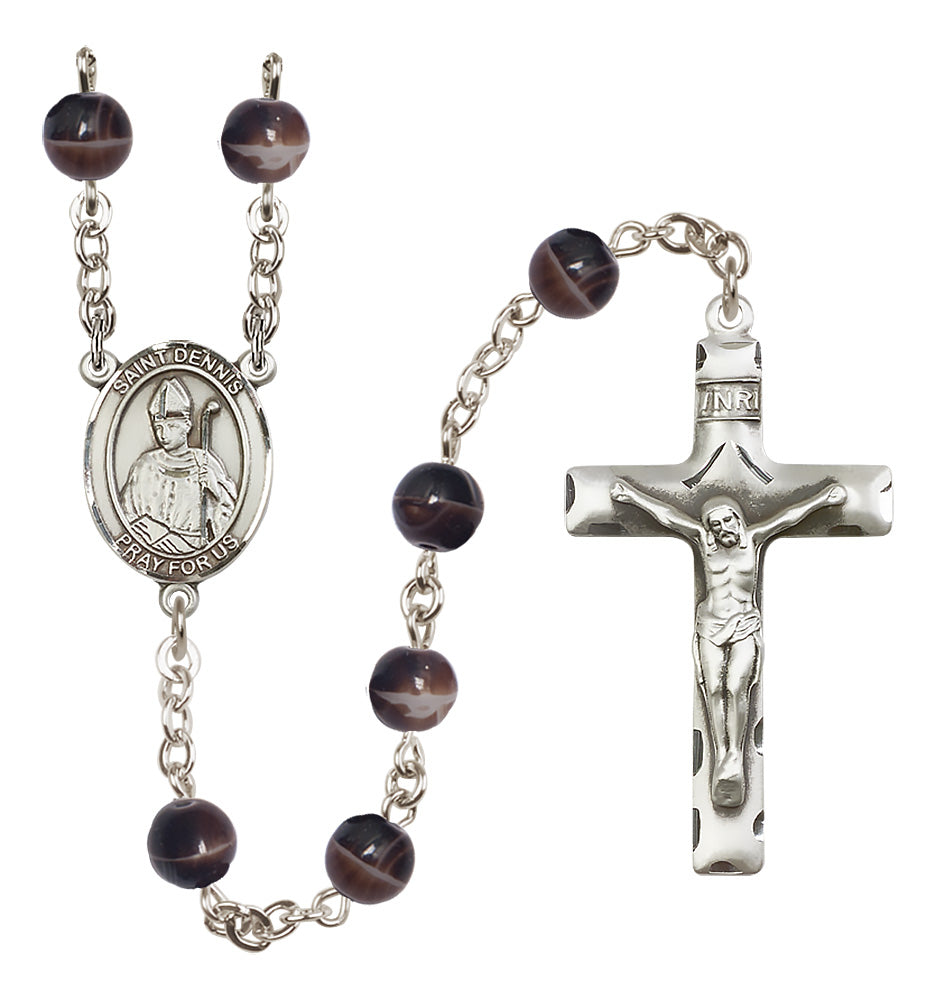 St. Dennis Rosary - 7mm Brown beads - 8025