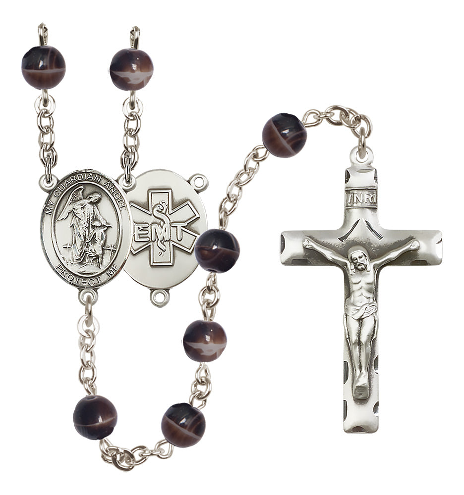 E.M.T.'s Rosary - 7mm Brown beads - 8118S10