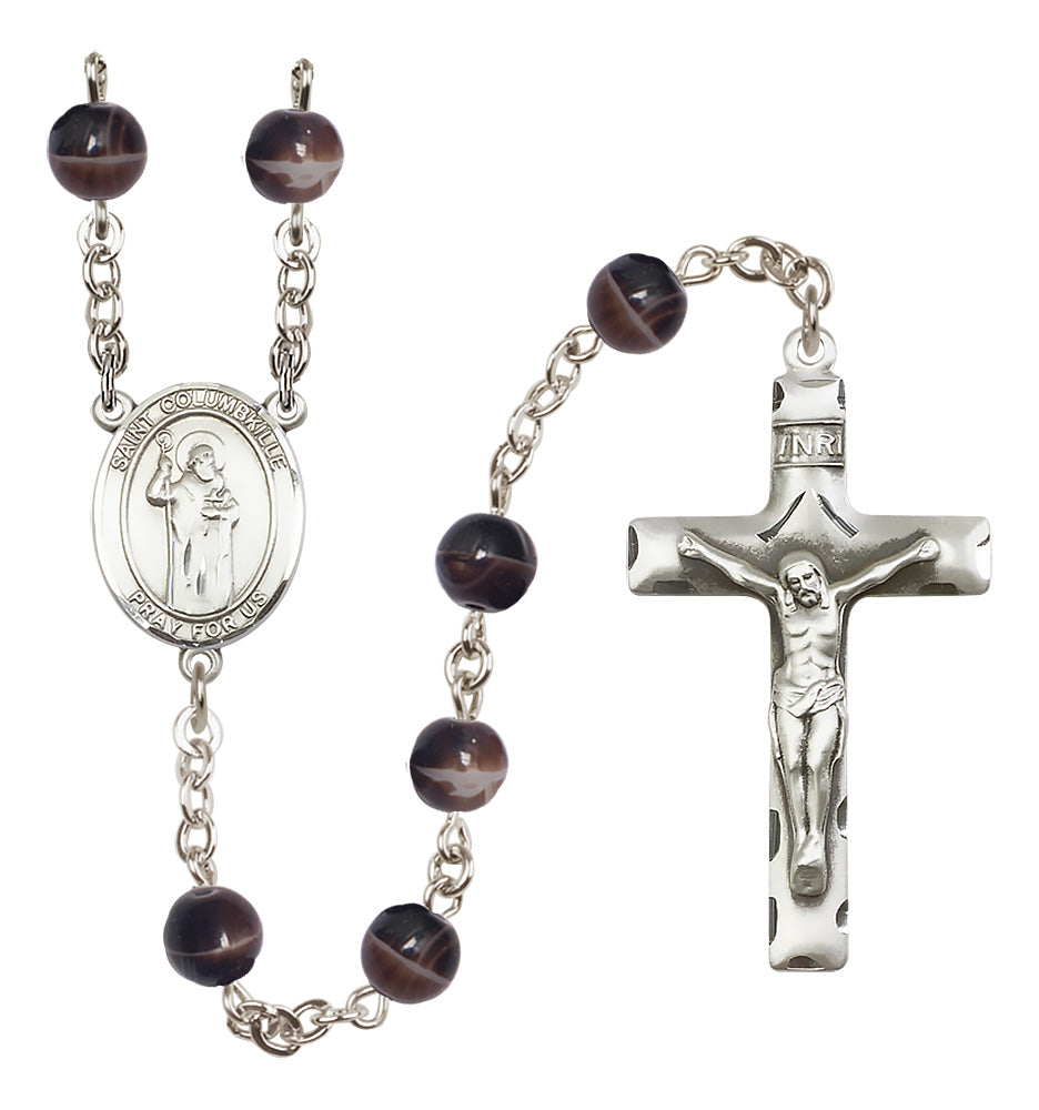 St. Columbkille Rosary - 7mm Brown beads - 8399