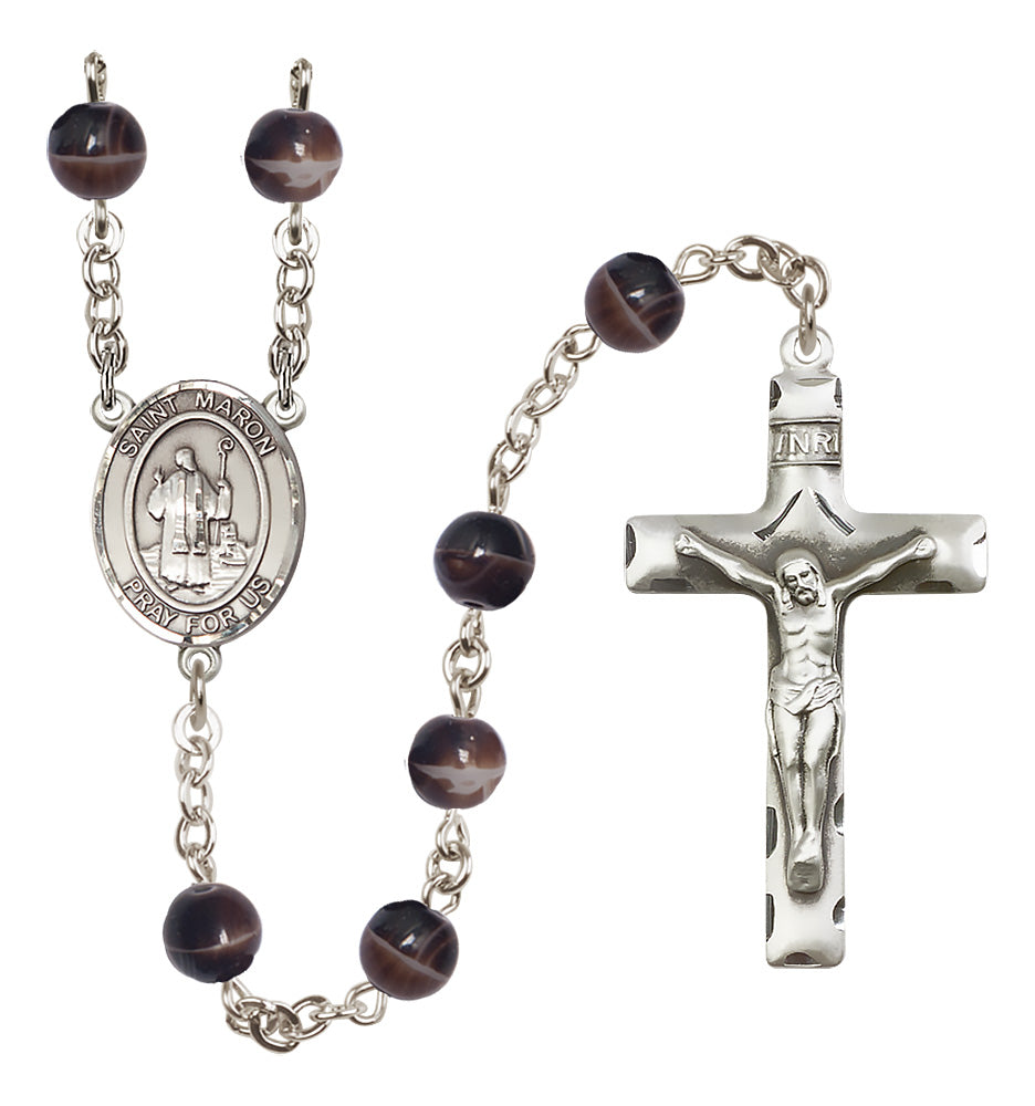 St. Maron Rosary - 7mm Brown beads - 8417