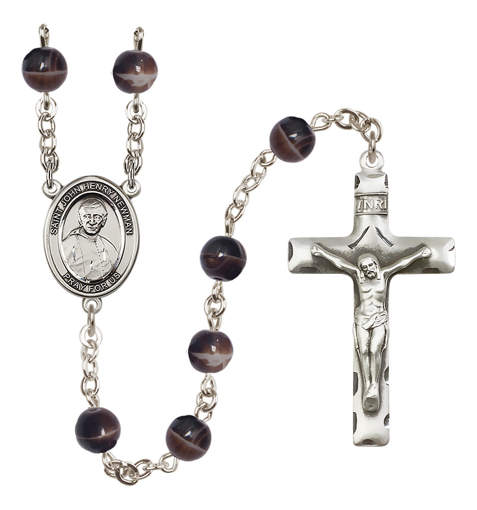 Blessed John Henry Newman Rosary - 7mm Brown beads - 8423