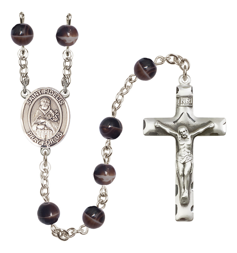 St. Fidelis Rosary - 7mm Brown beads - 8426