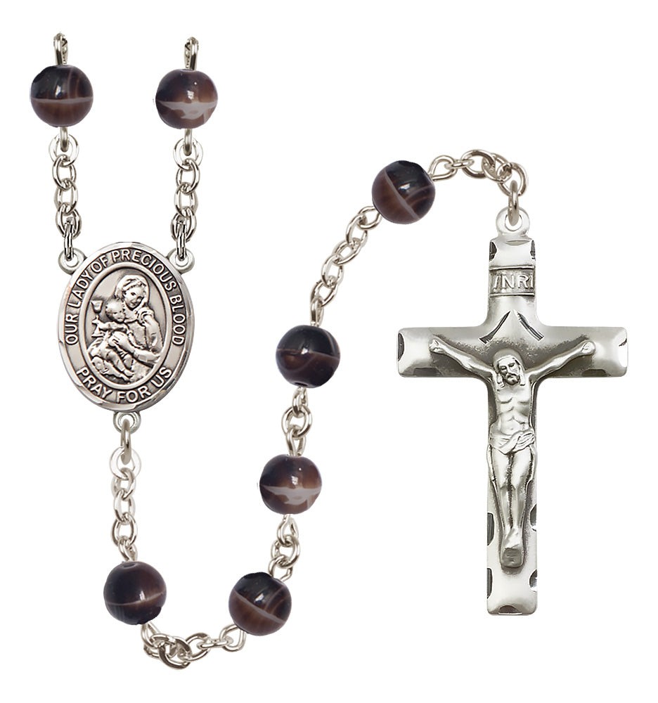 O/L of the Precious Blood Rosary - 7mm Brown beads - 8448