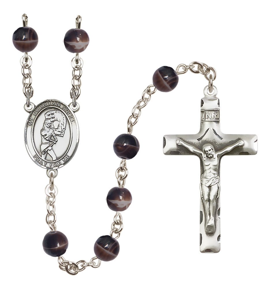 Softball Rosary - 7mm Brown beads - 8707