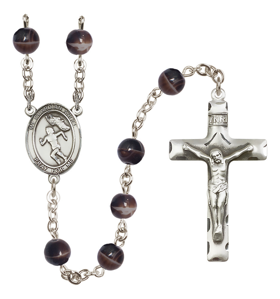 Track & Field Rosary - 7mm Brown beads - 8710