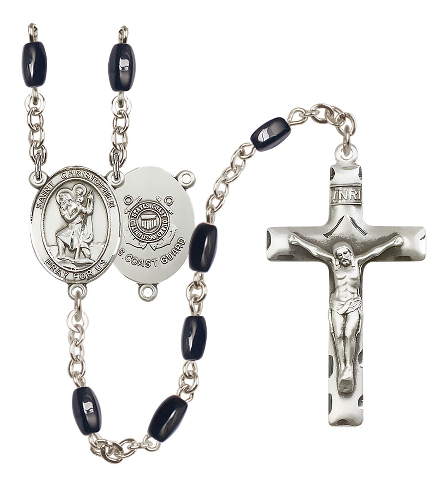 Marines Rosary - 8x5mm Black Onyx beads - 8022S3