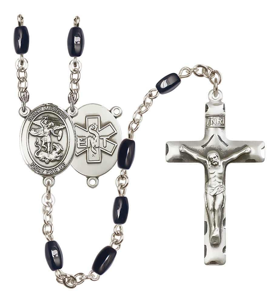 E.M.T.'s Rosary - 8x5mm Black Onyx beads - 8076S10