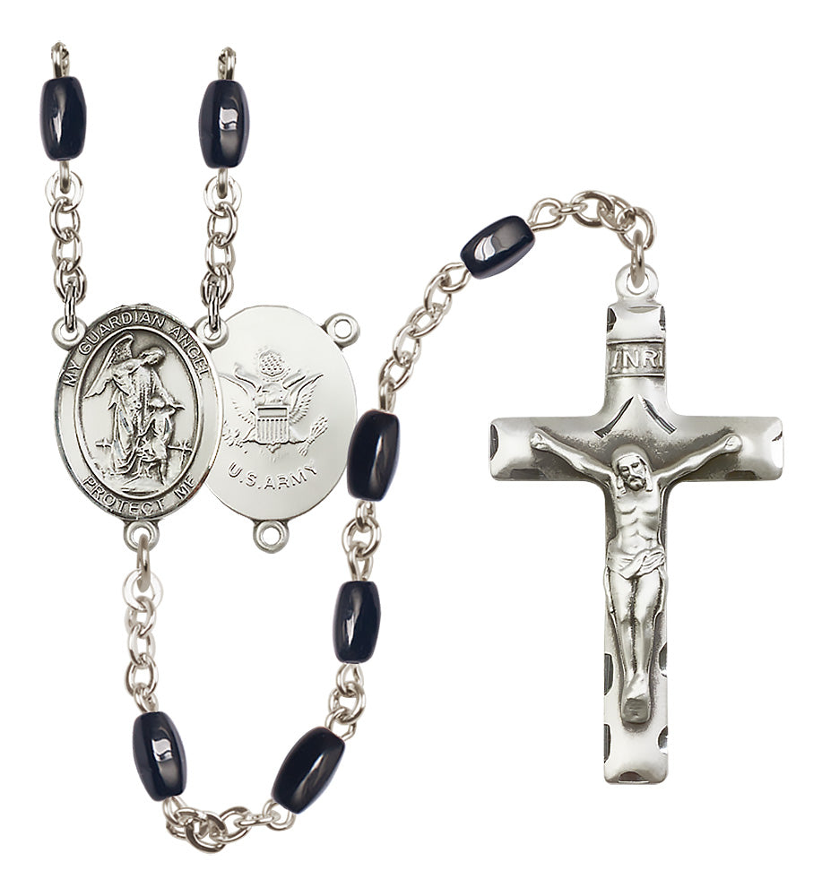 Army Rosary - 8x5mm Black Onyx beads - 8118S2