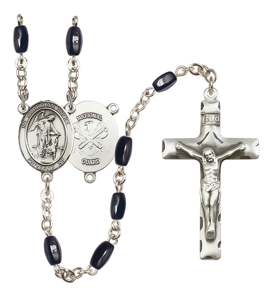 National Guard Rosary - 8x5mm Black Onyx beads - 8118S5
