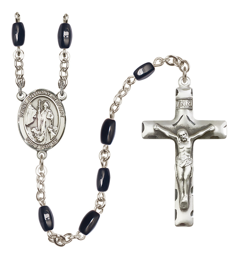 St. Anthony of Egypt Rosary - 8x5mm Black Onyx beads - 8317