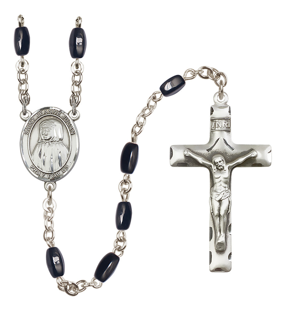 St. Jeanne Jugan Rosary - 8x5mm Black Onyx beads - 8409