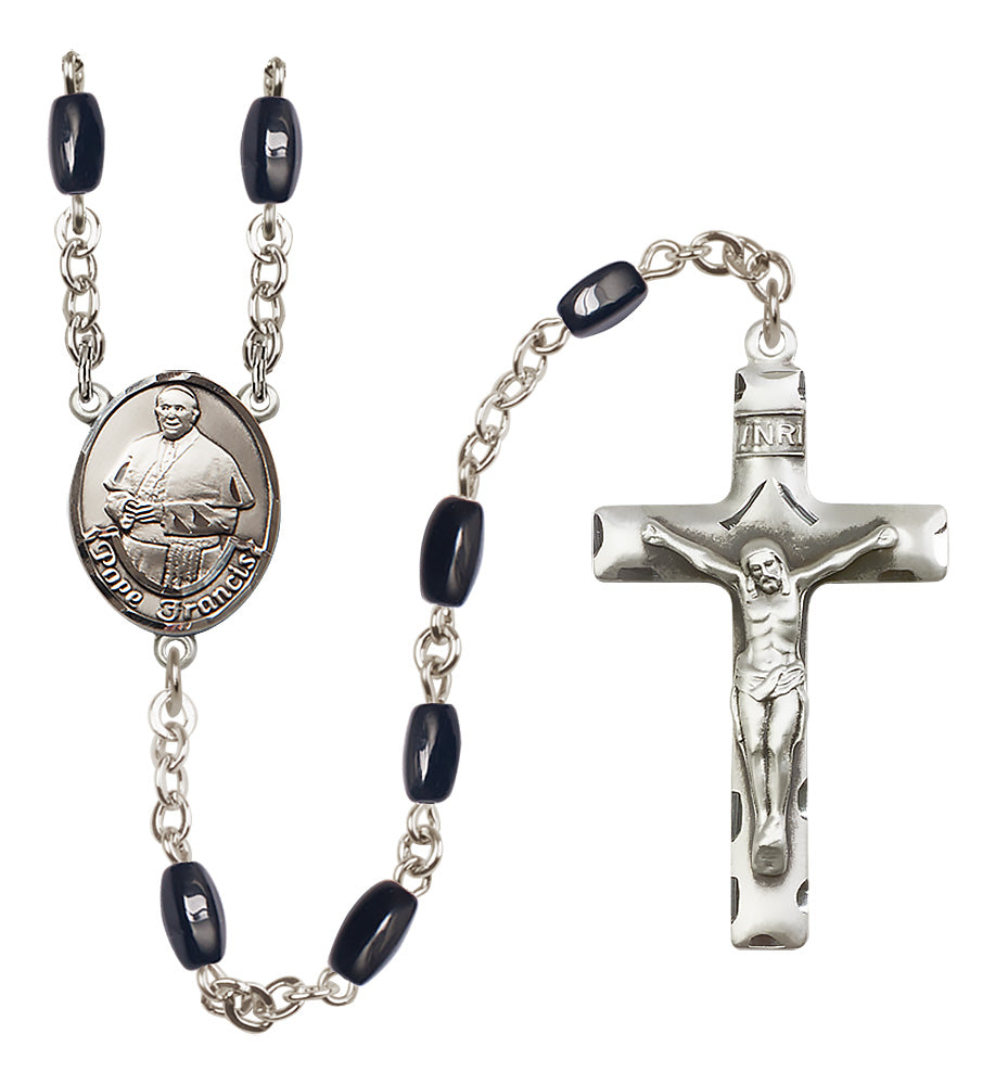 Pope Francis Rosary - 8x5mm Black Onyx beads - 8451