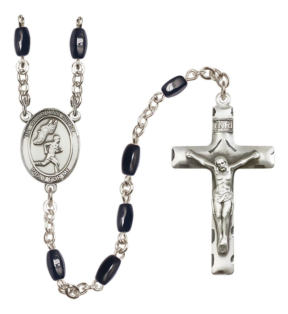 Track & Field Rosary - 8x5mm Black Onyx beads - 8709