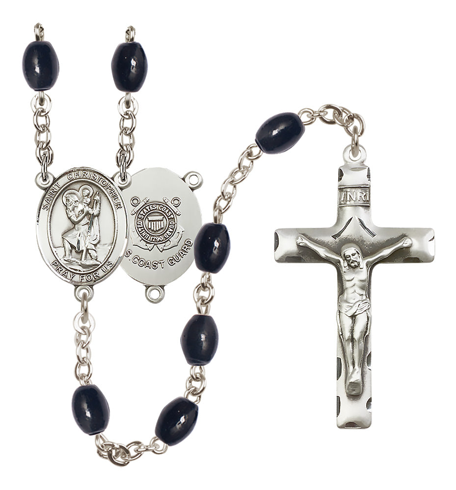 Marines Rosary - 8x6mm Black Onyx beads - 8022S3