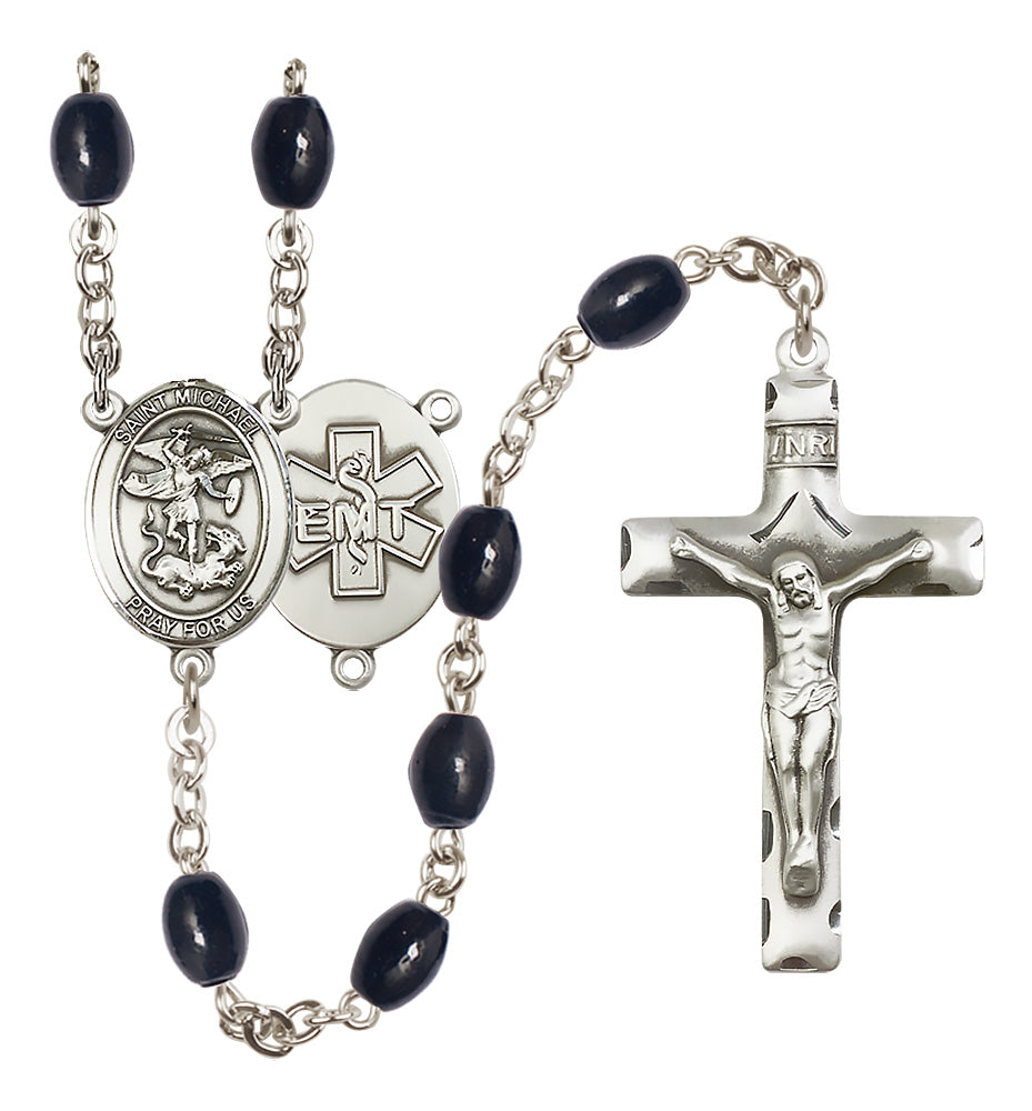 E.M.T.'s Rosary - 8x6mm Black Onyx beads - 8076S10