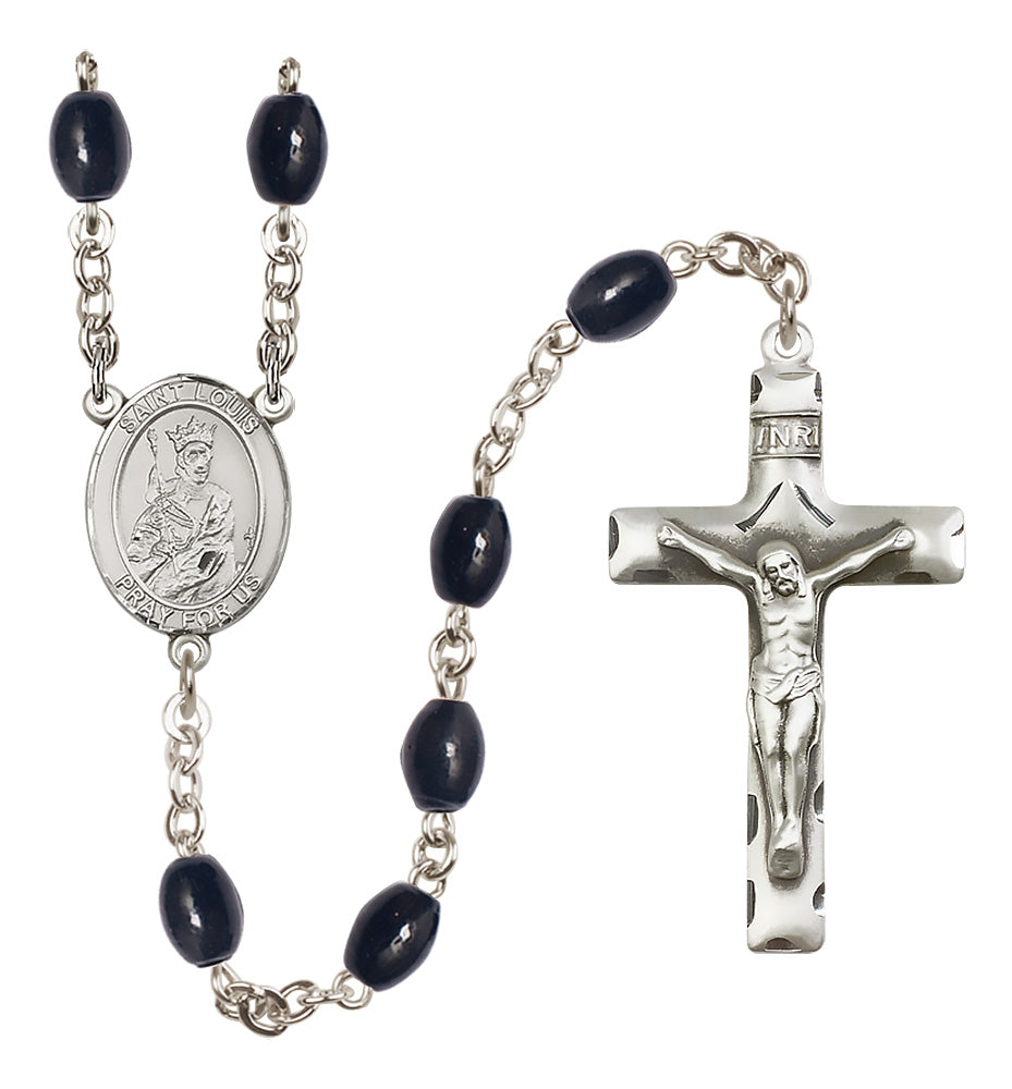 St. Louis Rosary - 8x6mm Black Onyx beads - 8081