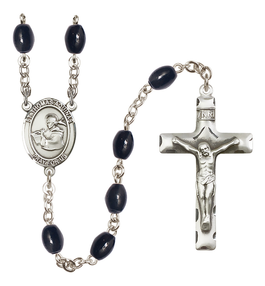St. Thomas Aquinas Rosary - 8x6mm Black Onyx beads - 8108