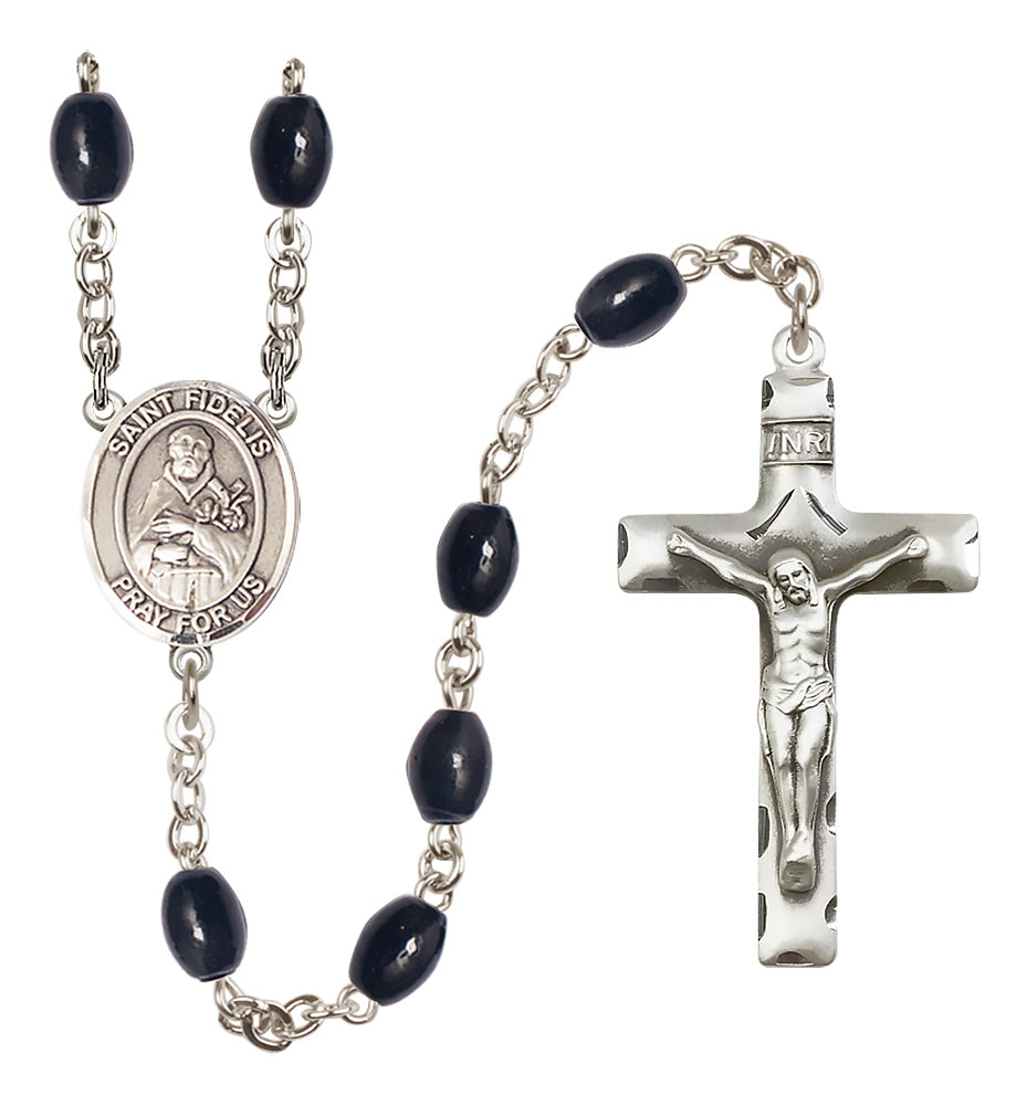 St. Fidelis Rosary - 8x6mm Black Onyx beads - 8426