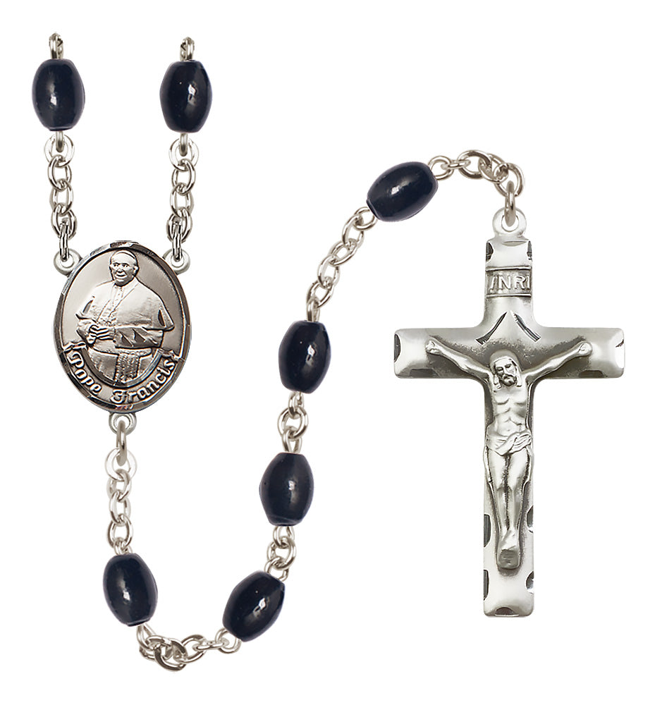 Pope Francis Rosary - 8x6mm Black Onyx beads - 8451