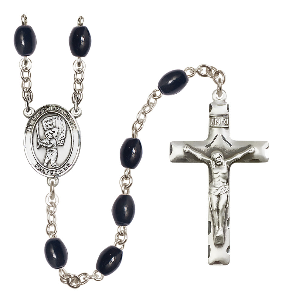 Baseball Rosary - 8x6mm Black Onyx beads - 8700