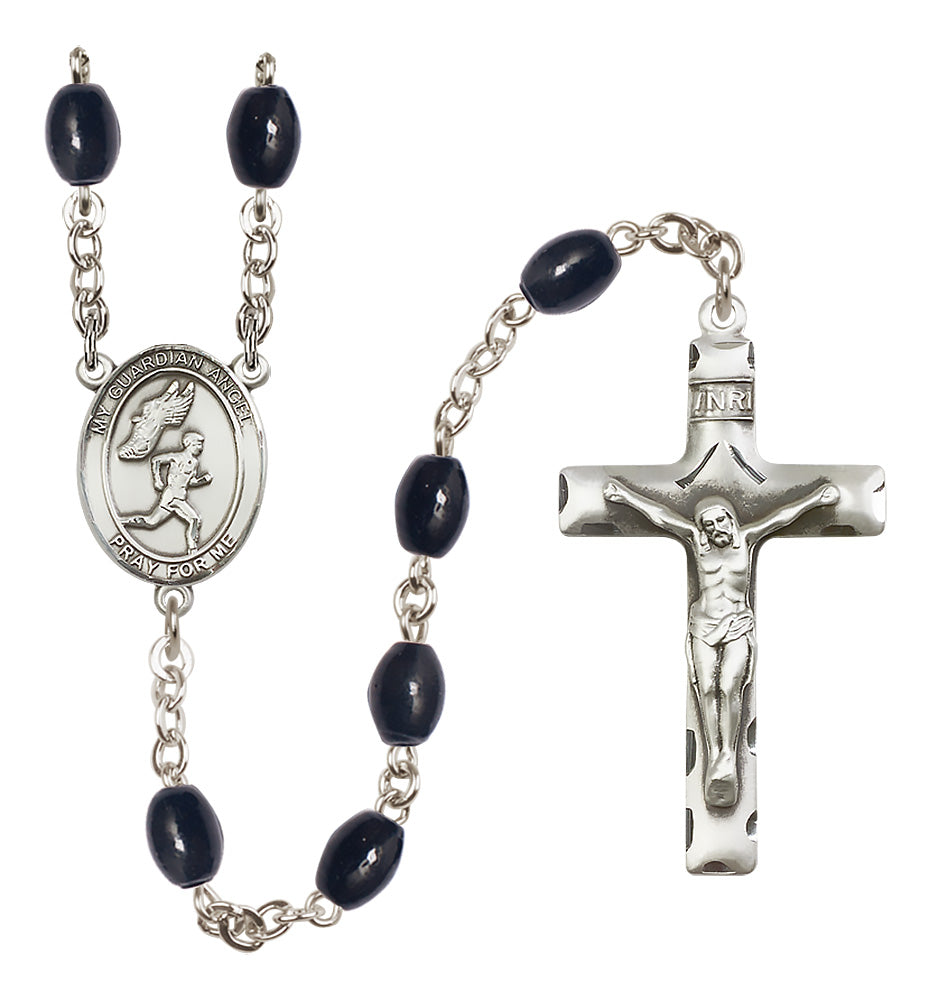 Track & Field Rosary - 8x6mm Black Onyx beads - 8709