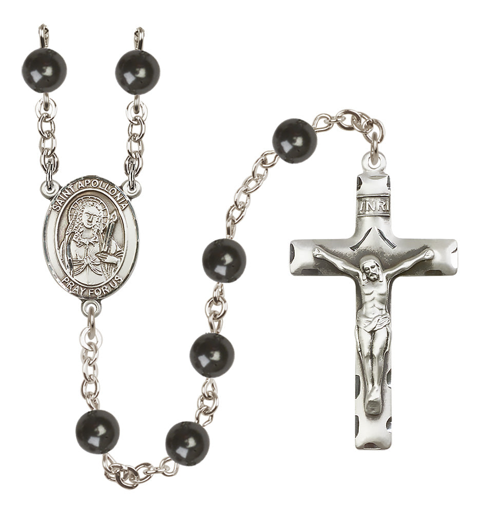 St. Apollonia Rosary - 7mm Black Onyx beads - 8005