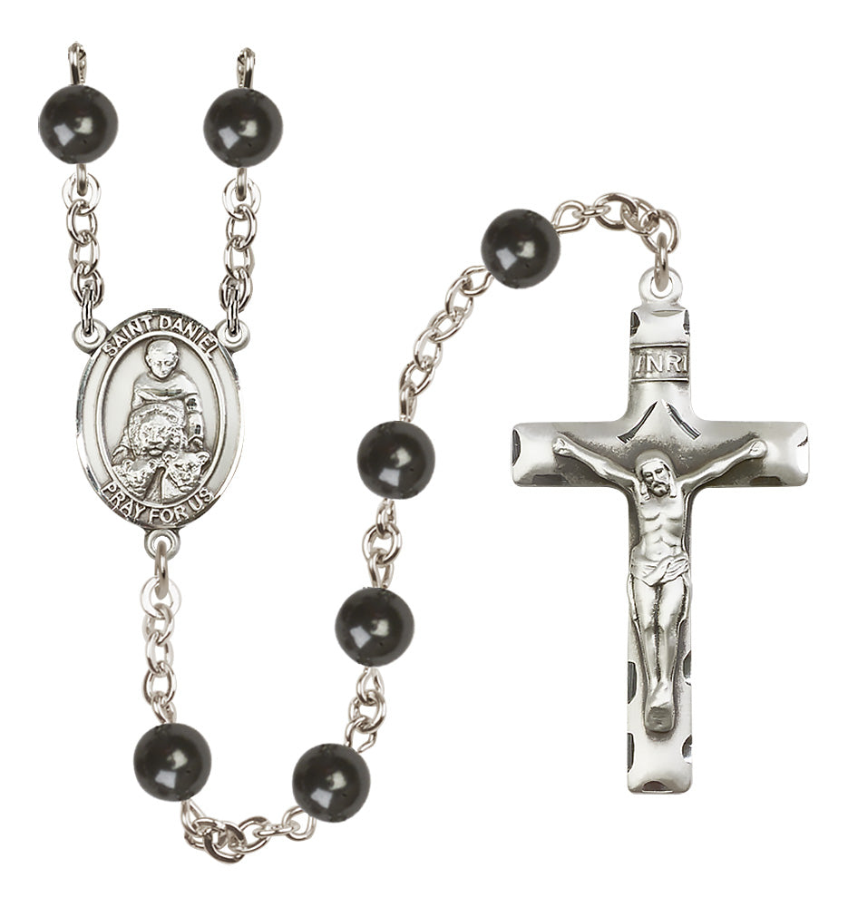 St. Daniel Rosary - 7mm Black Onyx beads - 8024