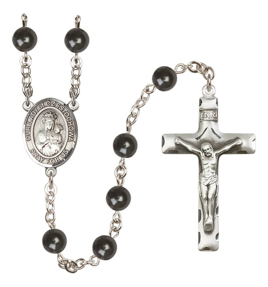 O/L of Czestochowa Rosary - 7mm Black Onyx beads - 8421