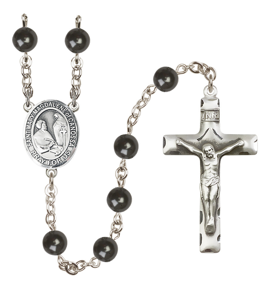 St. Mary Magdalene of Canossa Rosary - 7mm Black Onyx beads - 8429