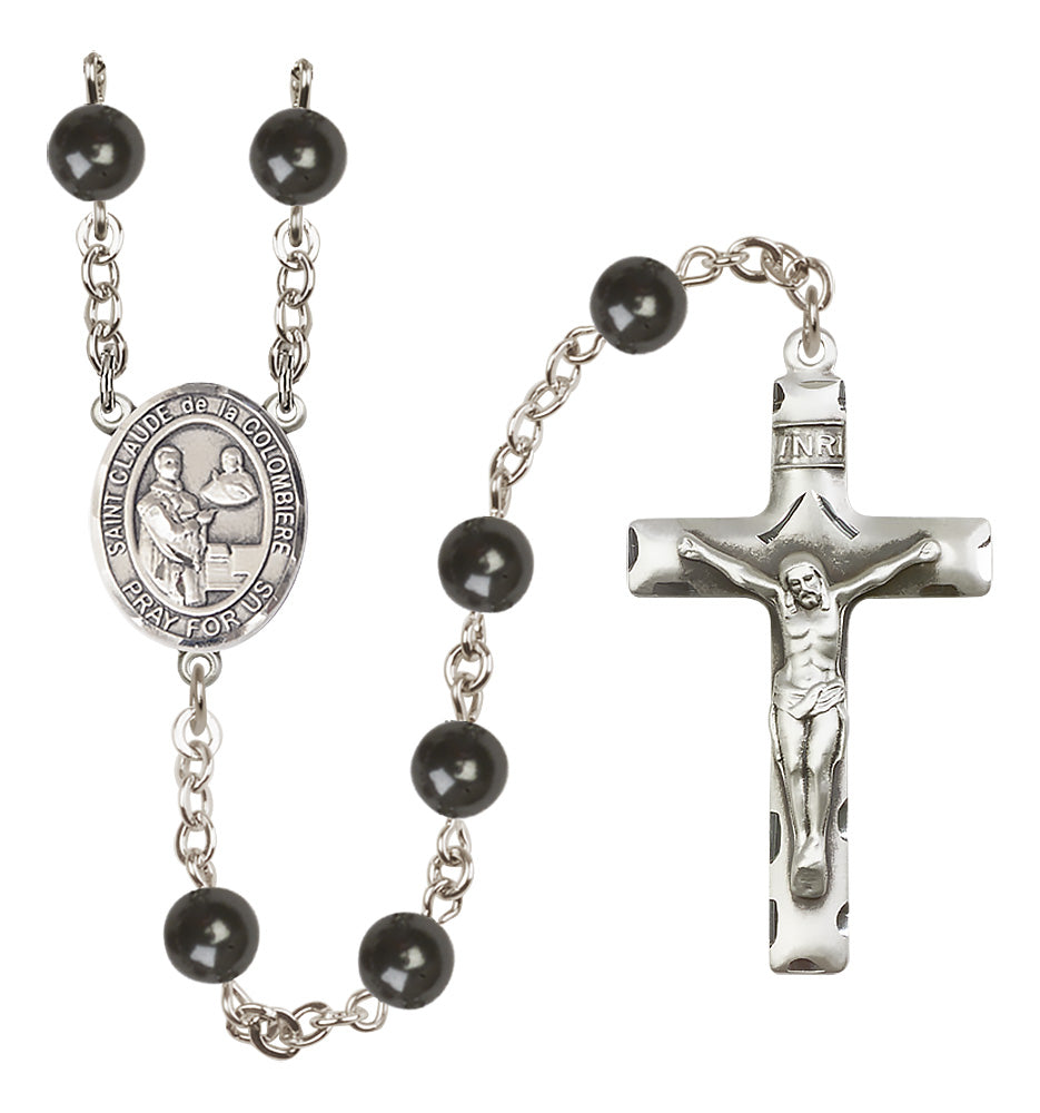 St. Claude de la Colombiere Rosary - 7mm Black Onyx beads - 8432