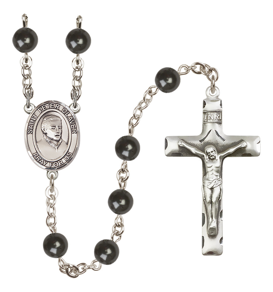 St. Peter Claver Rosary - 7mm Black Onyx beads - 8442