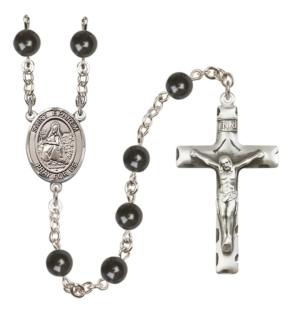 St. Ephrem Rosary - 7mm Black Onyx beads - 8449