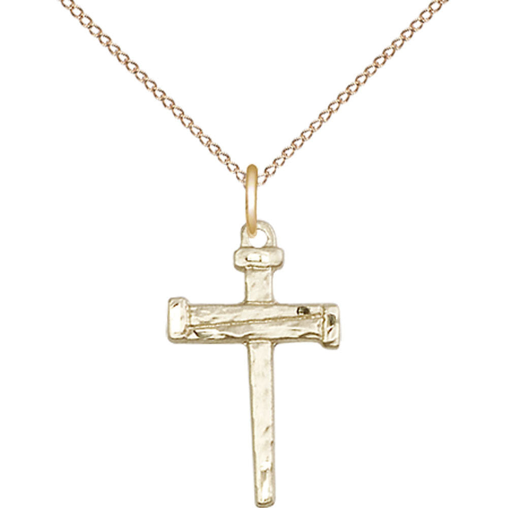 Gold Filled Nail Cross Pendant - 0012GF