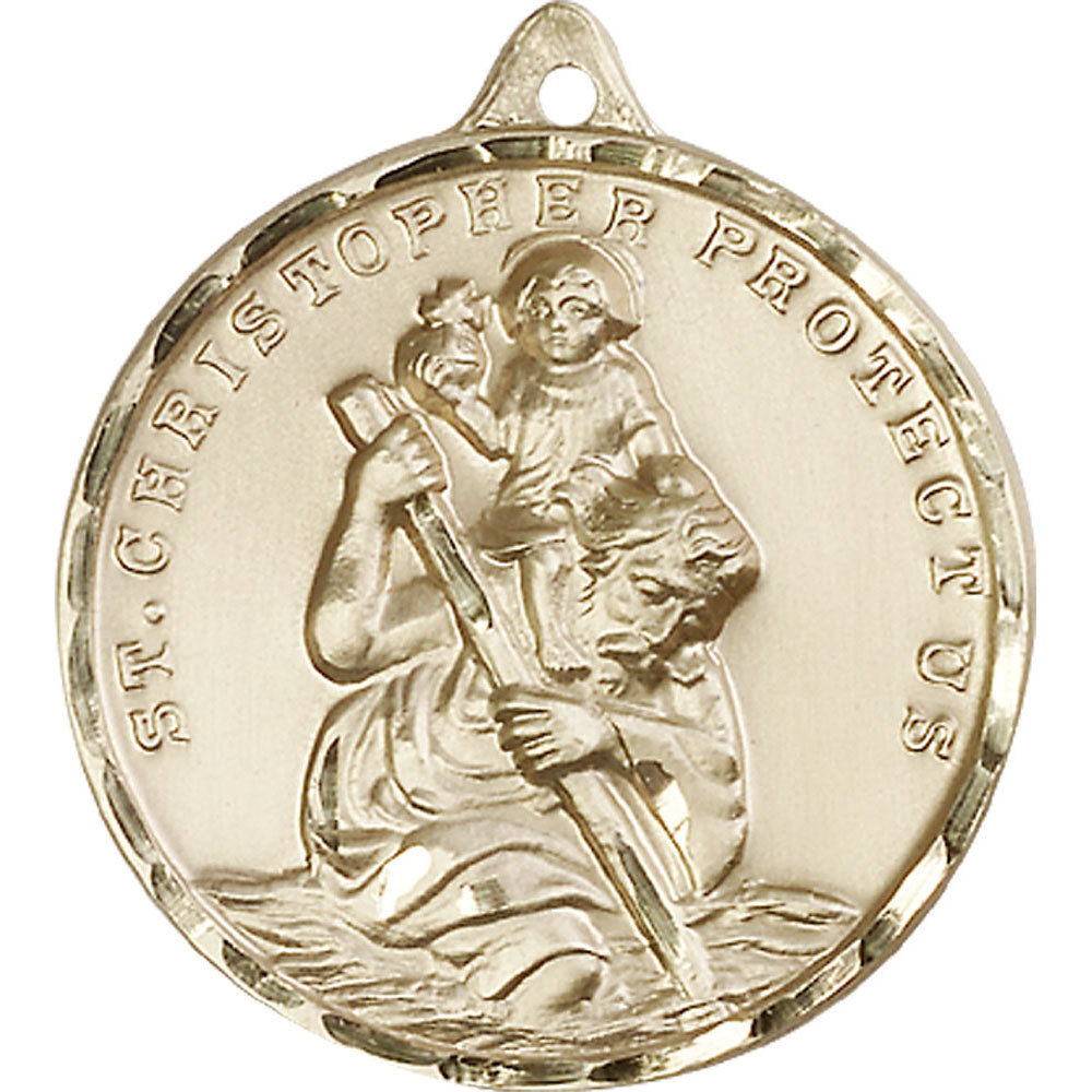 14kt Gold Saint Christopher Pendant - 0203CKT