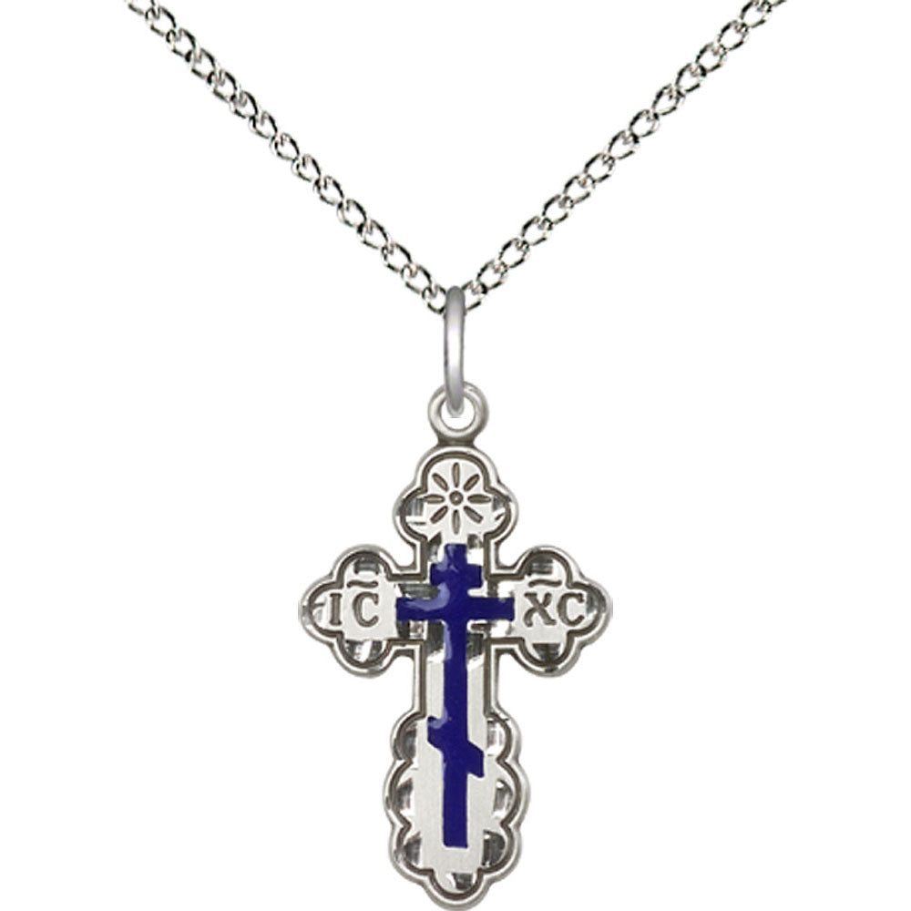 Sterling Silver Saint Olga Cross Pendant - 0256ESS