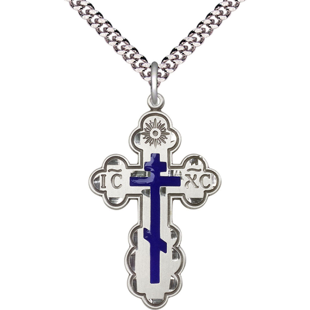 Sterling Silver Saint Olga Cross Pendant - 0258ESS