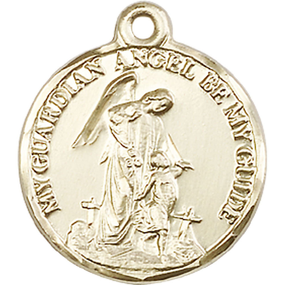 14kt Gold Guardian Angel Pendant - 0341KT