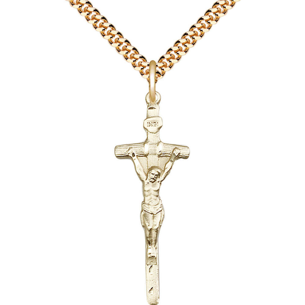 Gold Filled Papal Crucifix Pendant - 0564GF