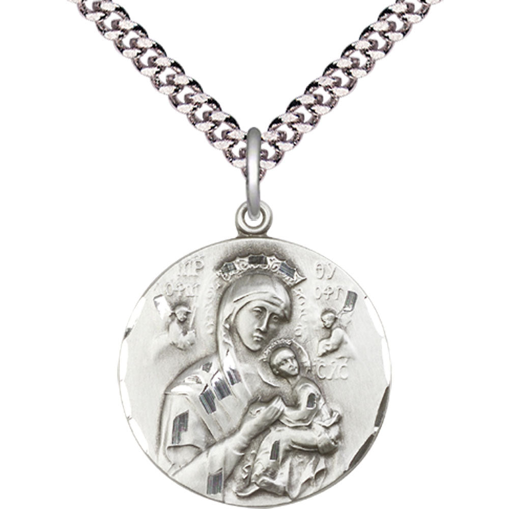 Sterling Silver Our Lady of Perpetual Help Pendant - 0567SS