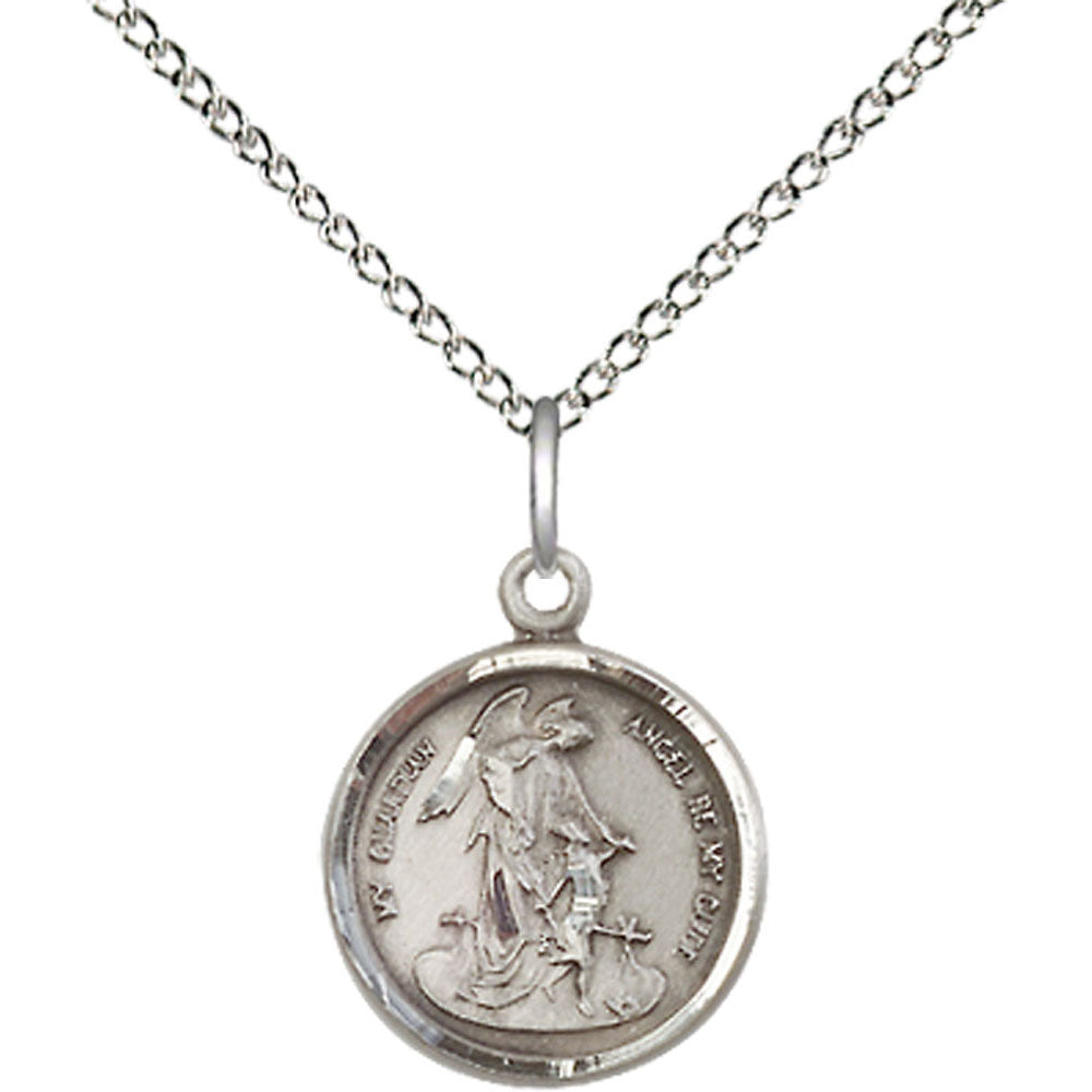 Sterling Silver Guardian Angel Pendant - 0601ESS